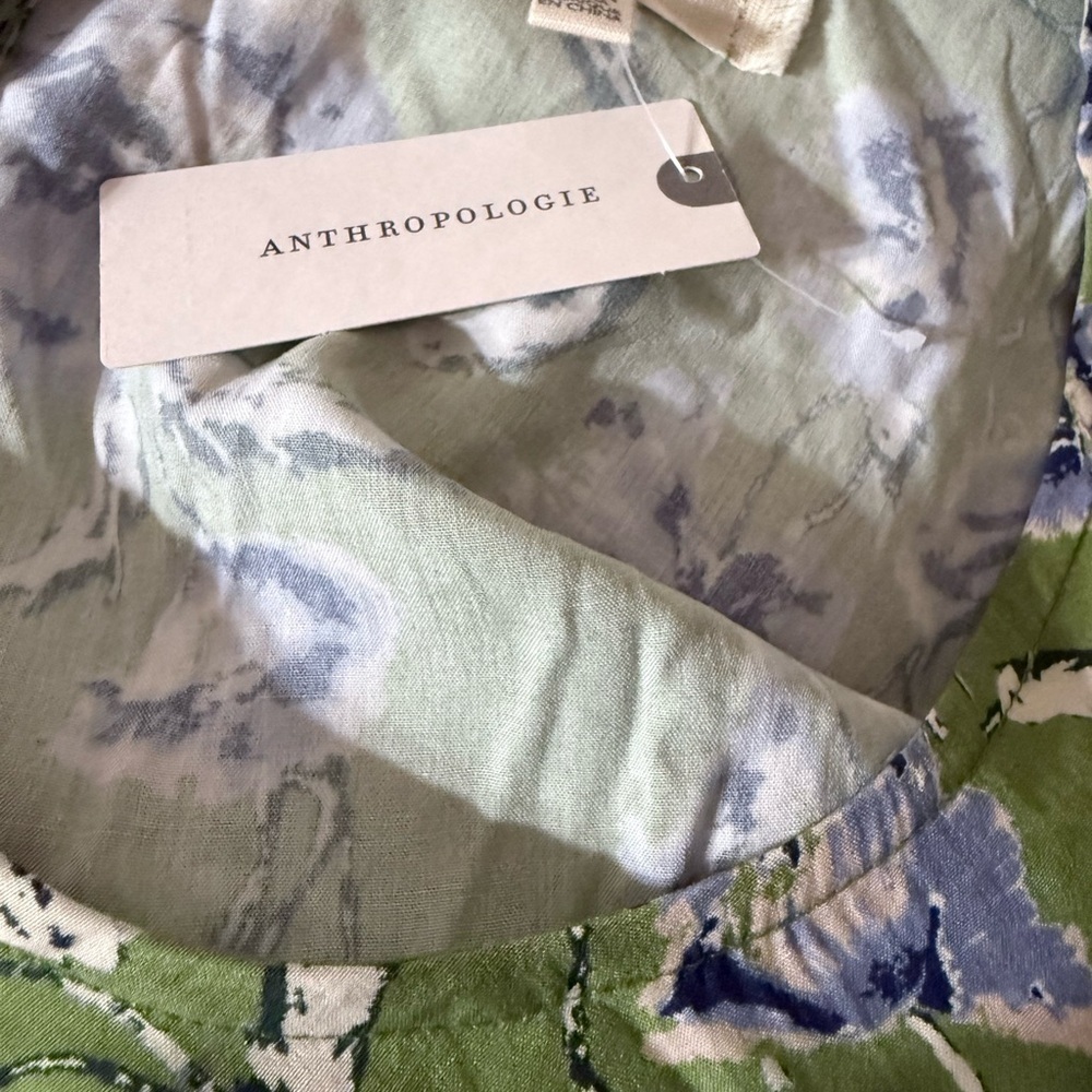 Anthropologie Green Floral Long Sleeve Dress - Picture 4 of 6